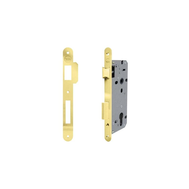 foto del prodotto serratura legno infilare 52x yale b.t ottonato f.mm 22 f.sagom m2 scr q8 e.mm 50