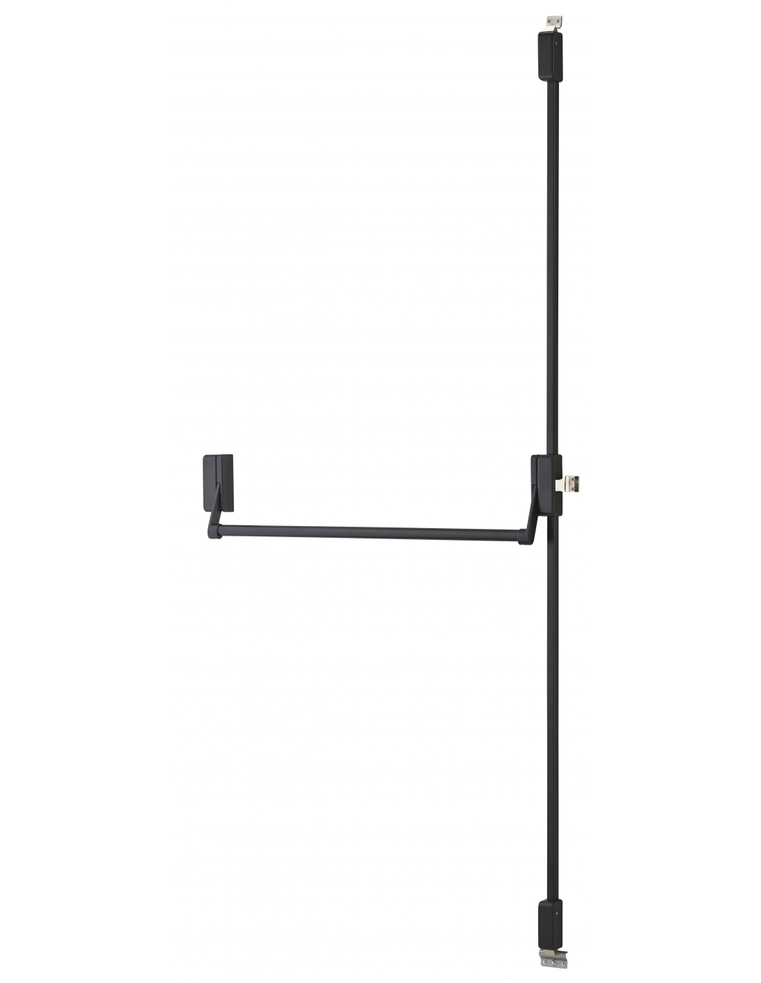 foto del prodotto serratura maniglione antipanico d cross per porta d 39 ingresso 1150mm max, 2 3 punti sopra e sotto, reversibile, nero thirard