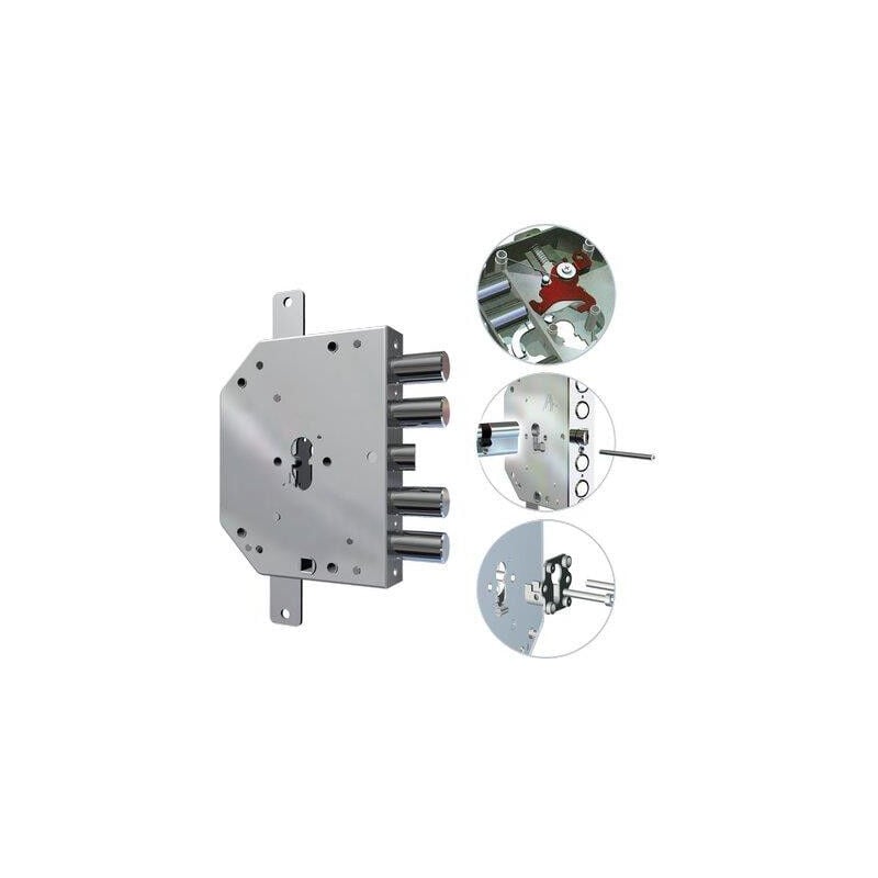 foto del prodotto serratura metallo applicare 2155 pen bloc fl cr f.sagom m2 tripl scr ip.mm 28 e.mm 60 sx