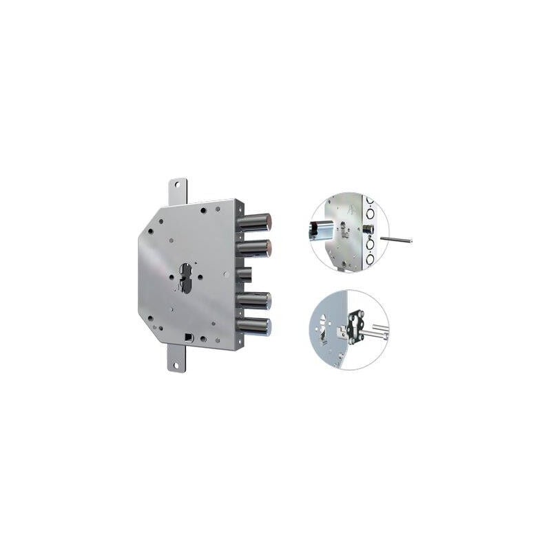 foto del prodotto serratura metallo applicare 2155 pen fl cr f.sagom m2 tripl scr ip.mm 28 e.mm 60 dx