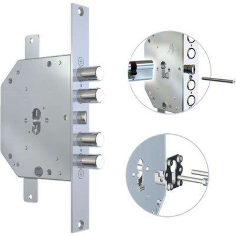 foto del prodotto serratura metallo infilare 2151 pen fl cr f.sagom m2 tripl scr ip.mm 28 e.mm 60 sx