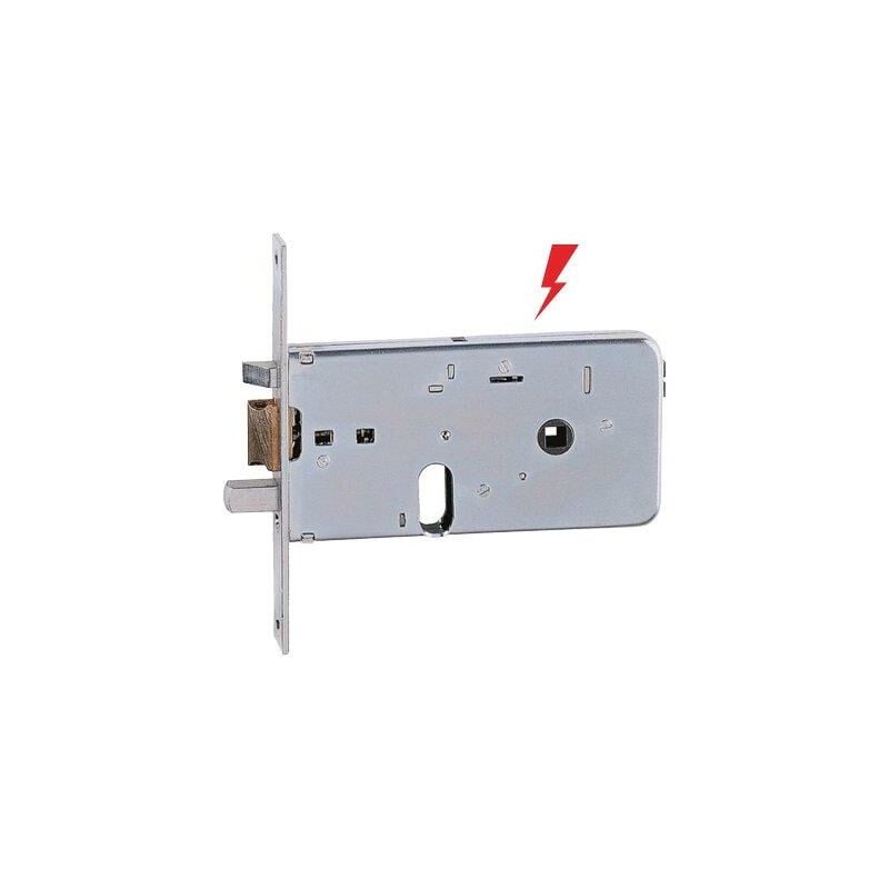 foto del prodotto serratura metallo infilare elettrica 550 iseo b.q zinc f.mm 20 f.ovale m2 scr h.mm 76 e.mm 70 1 pezzo