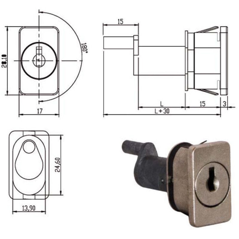 foto del prodotto serratura mobili app.perno verticale 10 163432 omr