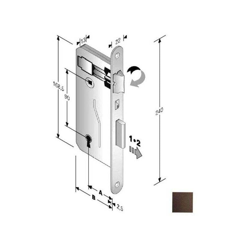 foto del prodotto serratura patent mm 8x90 e60 bt bronzata gb