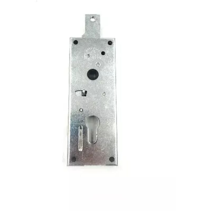 foto del prodotto serratura per basculante garage con cilindro a profilo europeo, maniglia in folle, interasse 60 mm sistema di sicurezza antiscasso resistente per