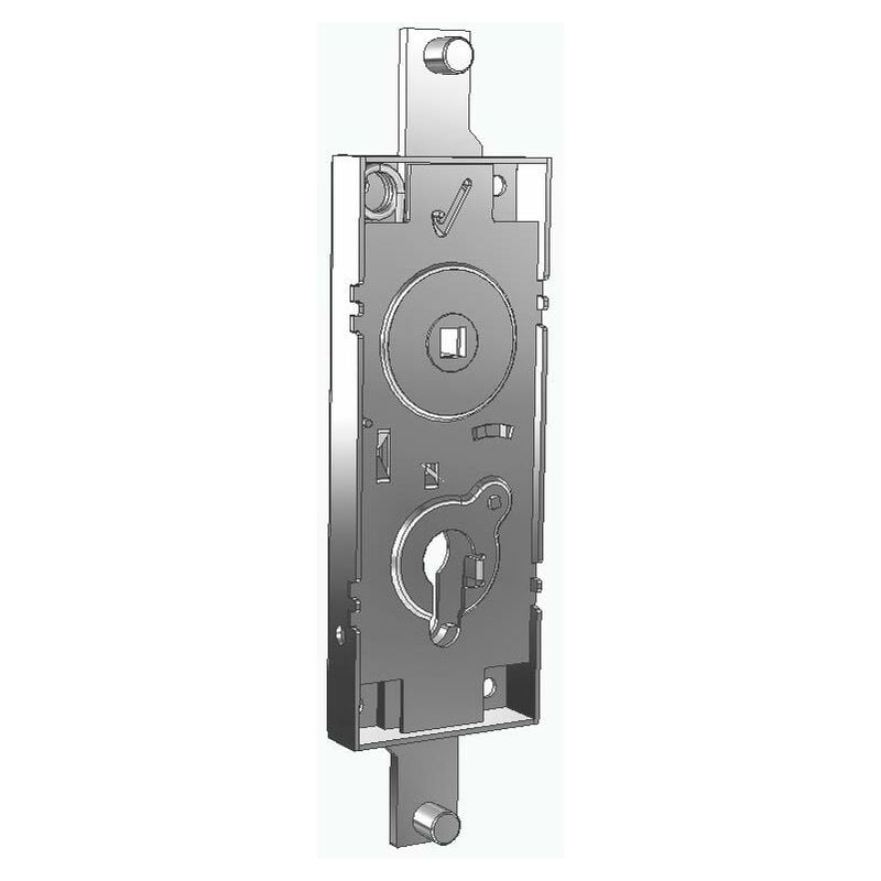 foto del prodotto serratura per basculante garage senza cilindro, interasse 60 mm, maniglia in folle prefer