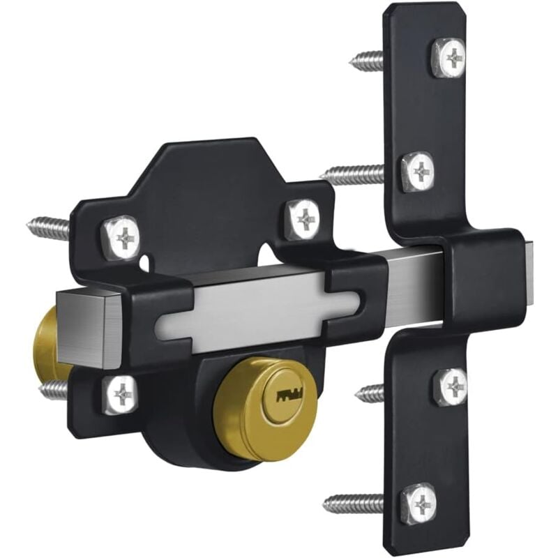 foto del prodotto serratura per porta a corsa lunga da 70 mm, doppia chiusura, in acciaio inox, per porte in legno, 5 chiavi