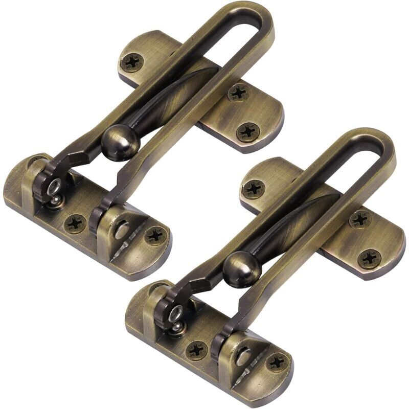 foto del prodotto serratura per porta basculante, protezione resistente per porte anteriori e posteriori, perfetta per la sicurezza domestica patina, confezione da 2 