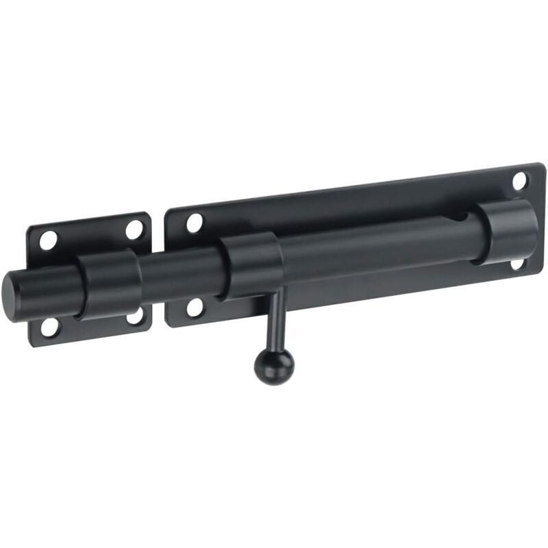 foto del prodotto serratura per porta esterna, serratura per porta scorrevole, serratura a cilindro con foro per lucchetto, acciaio inossidabile con finitura nero opaco