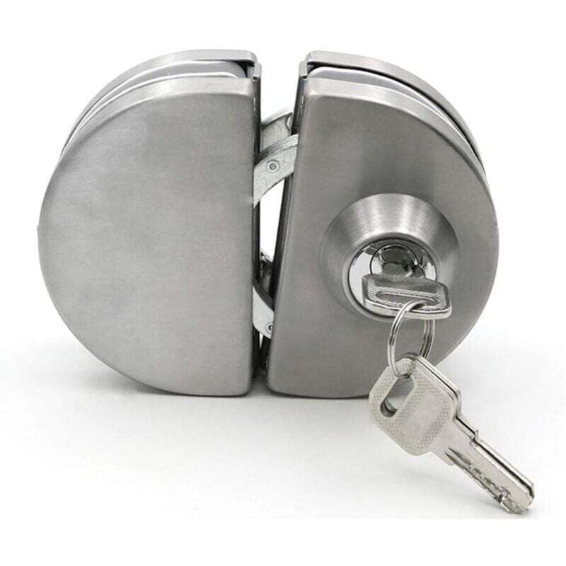 foto del prodotto serratura per porta in vetro, alloggiamento, acciaio inossidabile cromato resistente, per ufficio, porta in vetro da 10 mm a 12 mm, serratura di