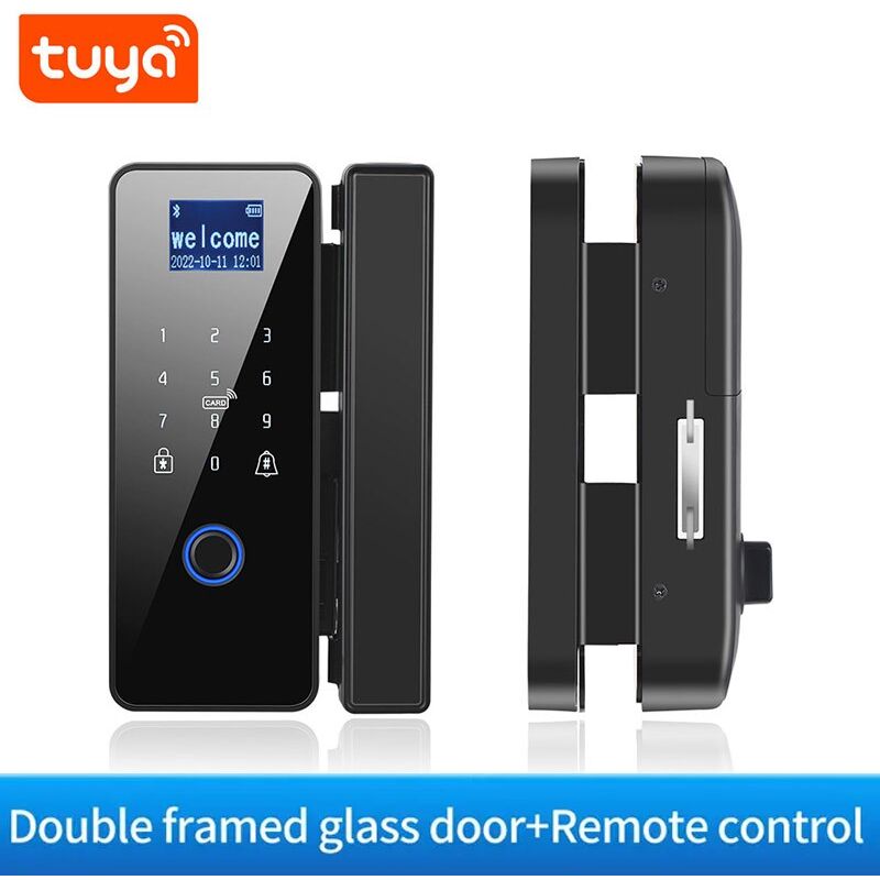 foto del prodotto serratura per porta scorrevole in vetro o legno smart bluetooth con display tuya