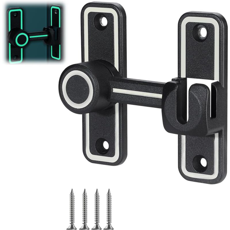 foto del prodotto serratura per porta scorrevole luminosa, serratura per porta scorrevole 90 180 , senza foro, fermo per porta scorrevole con viti e accessori di