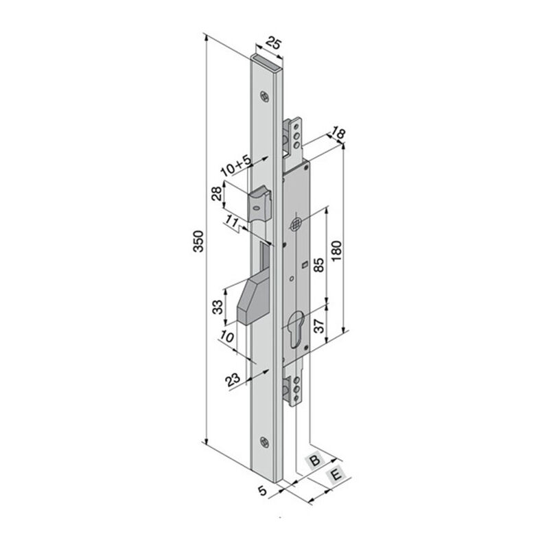 foto del prodotto serratura per porte in alluminio 30 mm welka 16030100