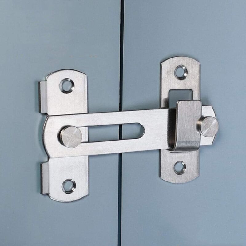 foto del prodotto serratura scorrevole per porta, serratura per porta in acciaio inossidabile con viti, serrature di sicurezza per finestre, giardino e porte