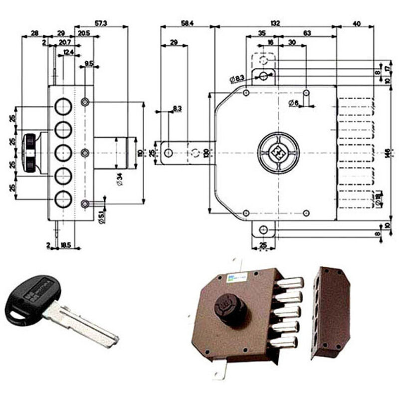 foto del prodotto serratura sic.quintupl.sx pompa 30641 mottura