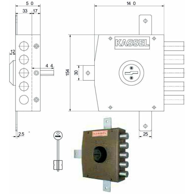foto del prodotto serratura sic.quintuplice dx dm 1501 kassel