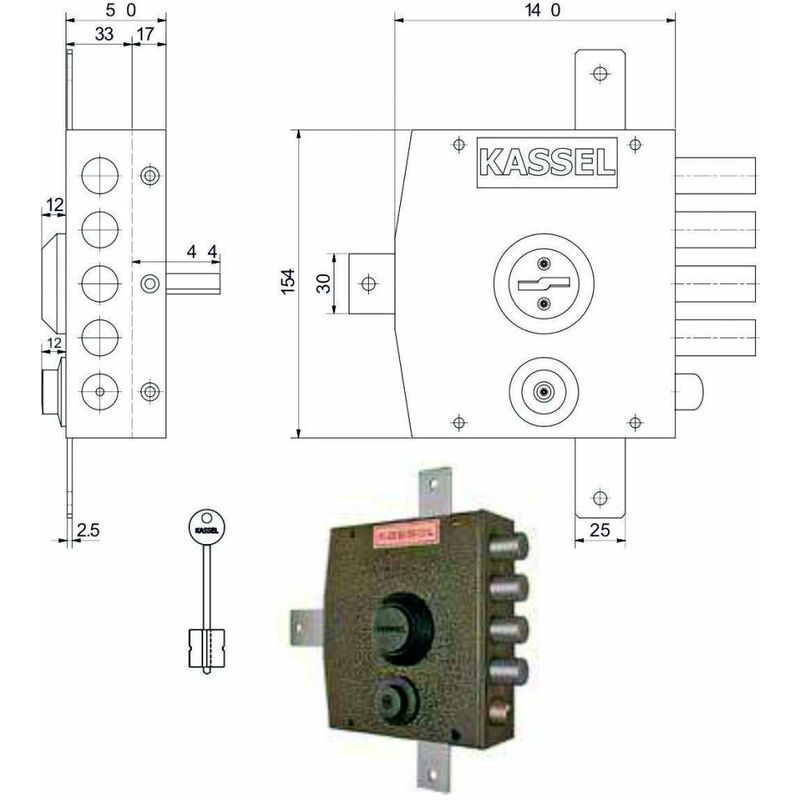 foto del prodotto serratura sic.quintuplice dx dm 1551 kassel