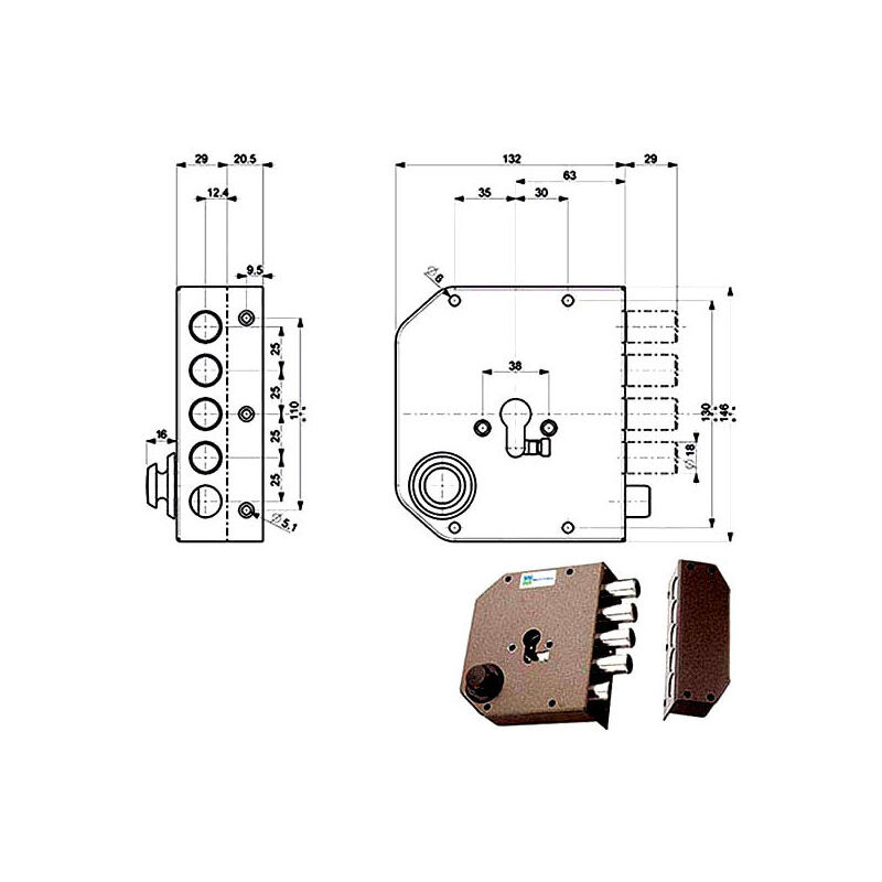 foto del prodotto serratura sic.semplice dx 38610 mottura