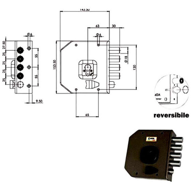 foto del prodotto serratura sic.semplice dx cil. g452 moia