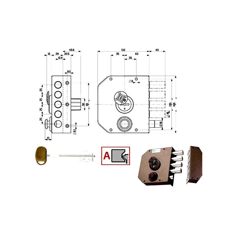 foto del prodotto serratura sic.semplice dx dm 20510 mottura