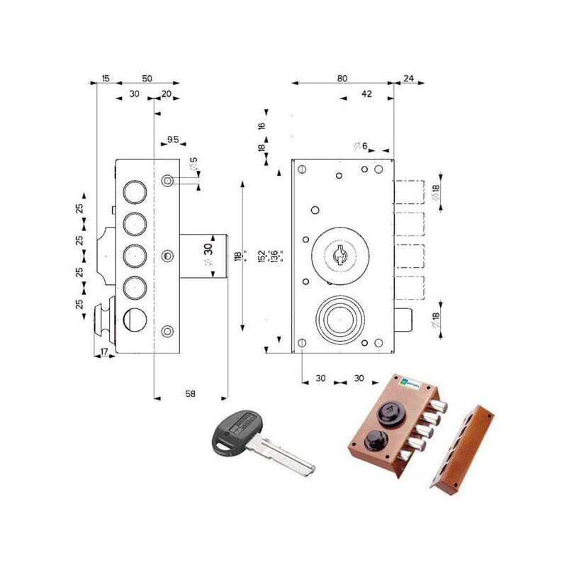 foto del prodotto serratura sic.semplice dx pompa scr. 30416 mottura