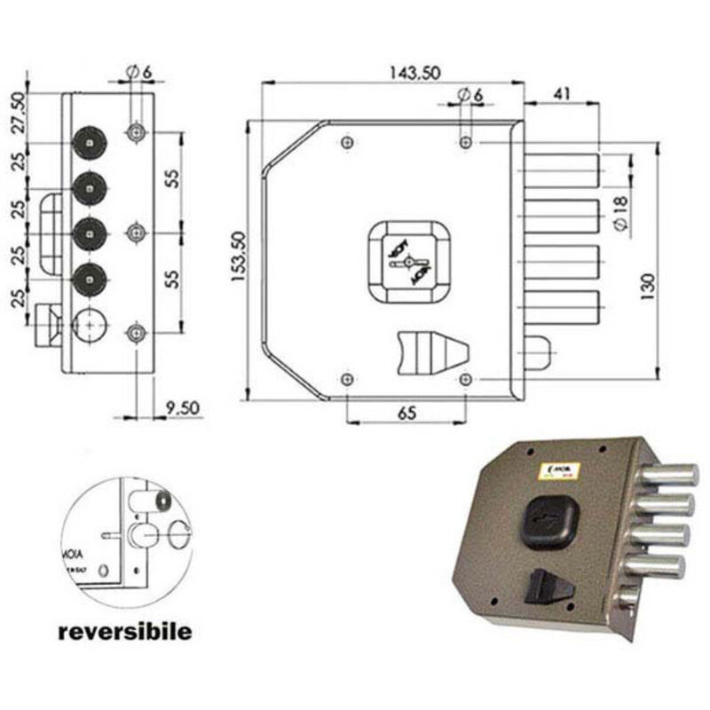 foto del prodotto serratura sic.semplice sx dm g412 moia
