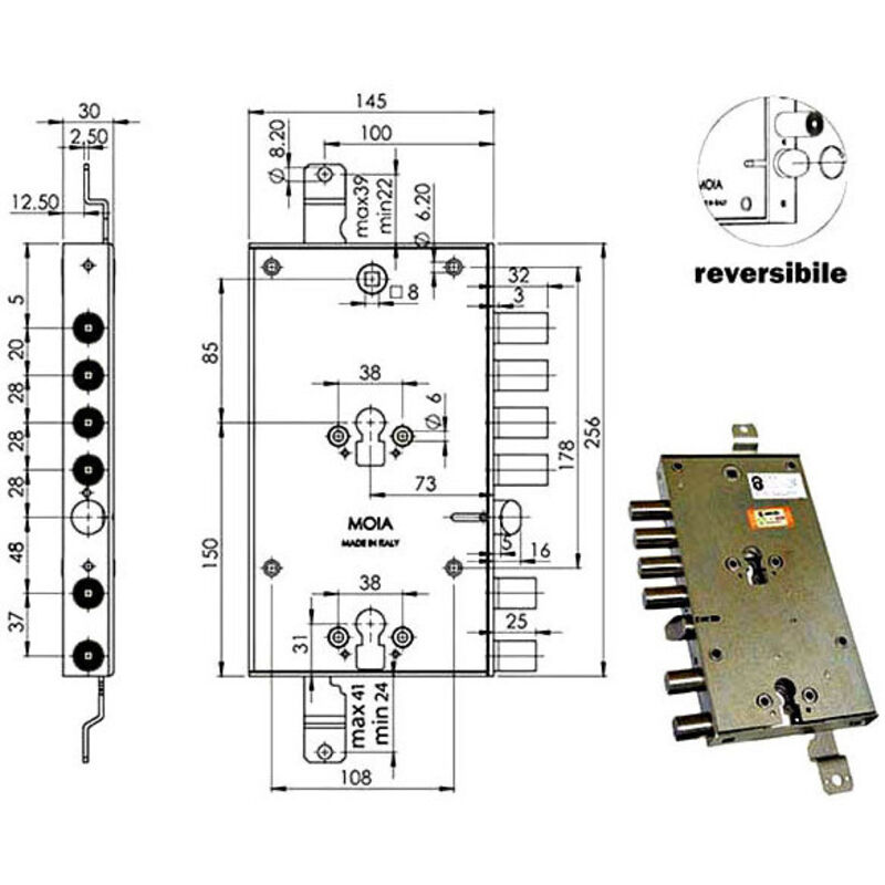 foto del prodotto serratura sic.triplice cil. e73 ad6654/281 moia