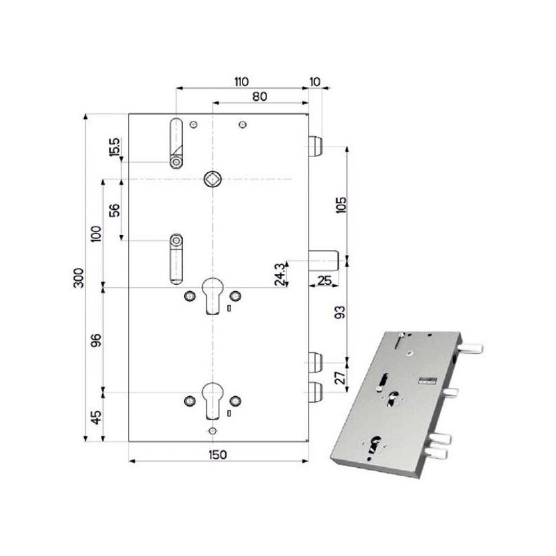 immagine 0 del prodotto serratura sic.triplice dx 89f30 mottura