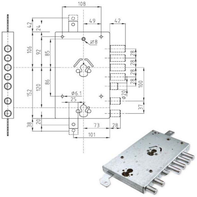 foto del prodotto serratura sic.triplice dx cilindro e73 ne46-7 atra