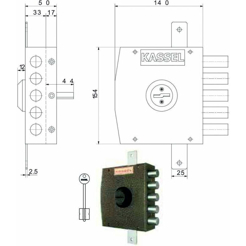 foto del prodotto serratura sic.triplice dx dm 1301 kassel