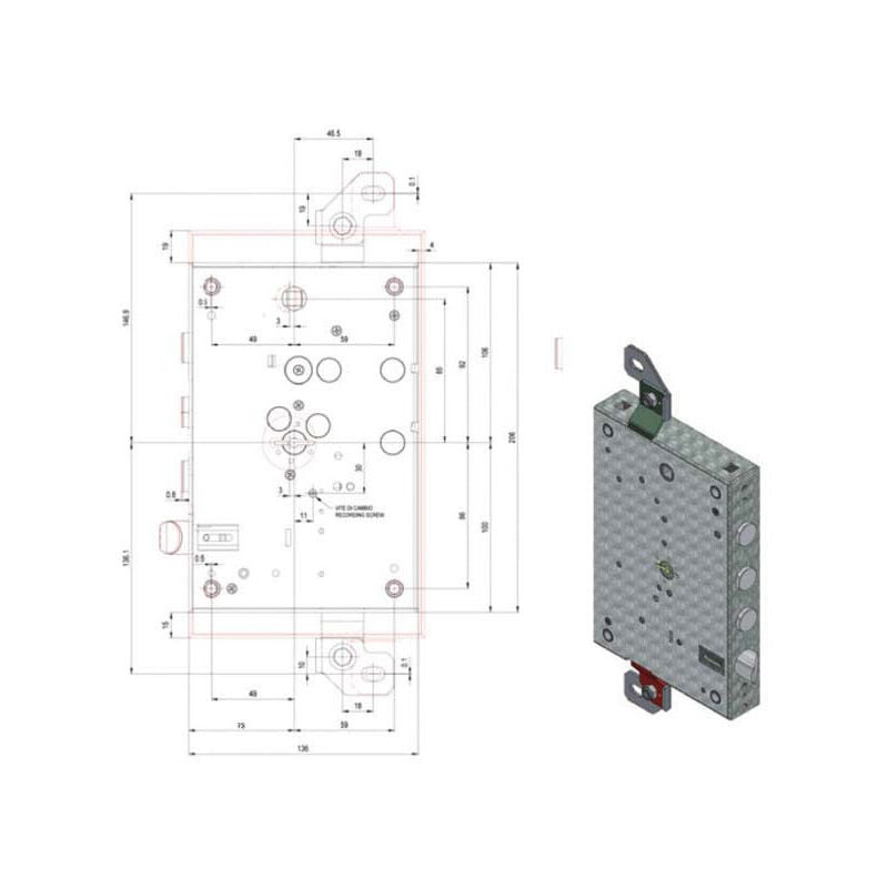 foto del prodotto serratura sic.triplice dx dm 8100cer 73 37 potent