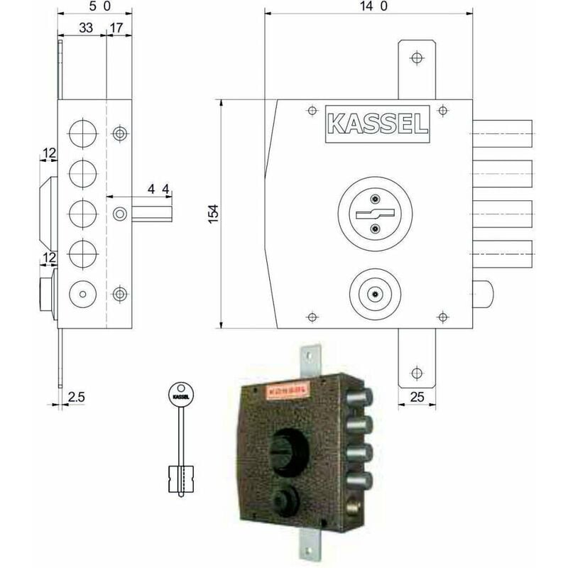 foto del prodotto serratura sic.triplice sx dm 1352 kassel