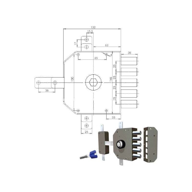 foto del prodotto serratura sicura quintuplice dx pompa 3300 mc cr