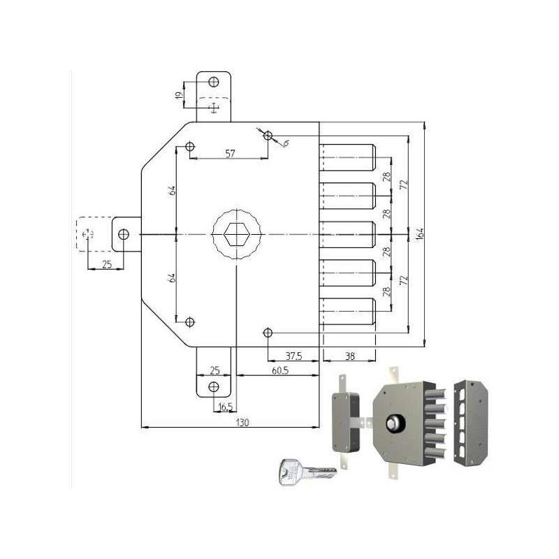 foto del prodotto serratura sicura quintuplice dx pompa 3300p cr