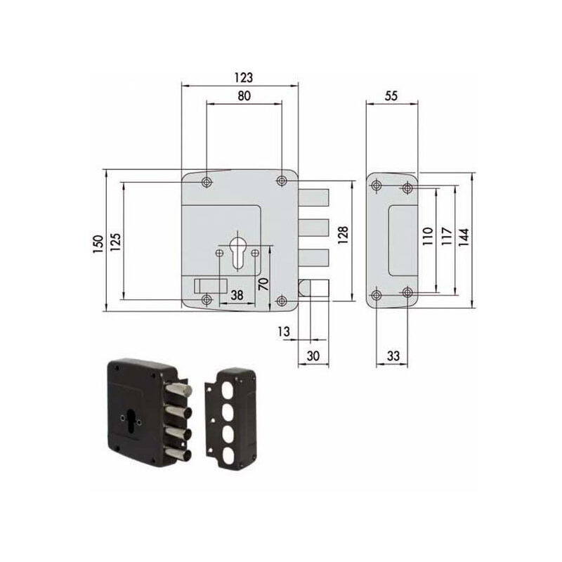foto del prodotto serratura sicurezza semplice sx 56152 60 2 cisa
