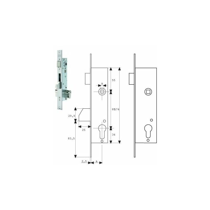 foto del prodotto serratura tesa 2219 25 3ai
