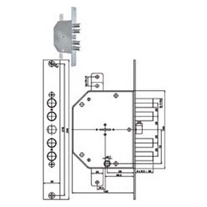 foto del prodotto serratura triplice infilare c/s cr occo d.mappa revers. blindate 2151mrx - mm.60 (2151mrx-01n)