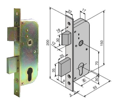foto del prodotto serratura welka 061.30.000 inf. x ferros/cilindro