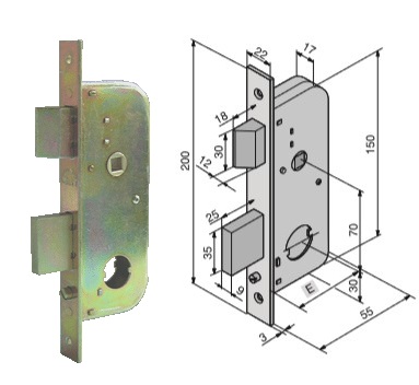 foto del prodotto serratura welka 067.30.000 inf. x ferros cilindro