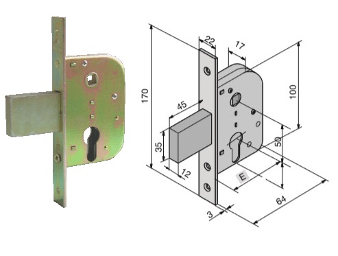 foto del prodotto serratura welka 069.30.000 inf. x ferros/cilindro