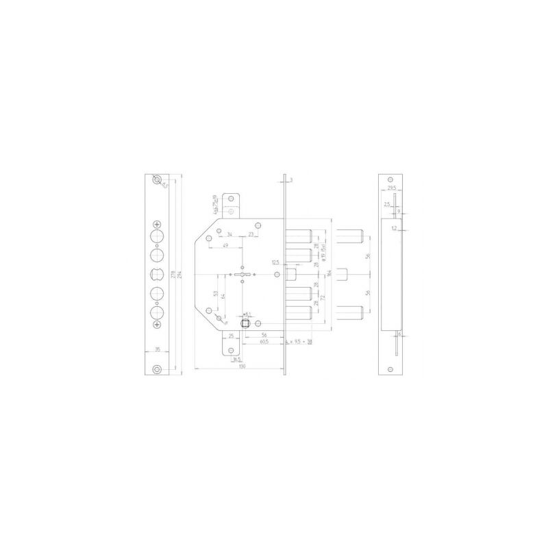 foto del prodotto serrature cr doppia mappa a planare per porte blindate 2155 plus 2155 13n mano sinistra