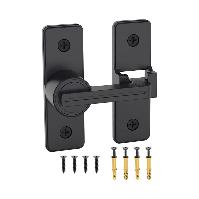 foto del prodotto serrature di sicurezza per porte, in lega di zinco resistente, per porte scorrevoli, da giardino, da bagno, da garage nero sollbry