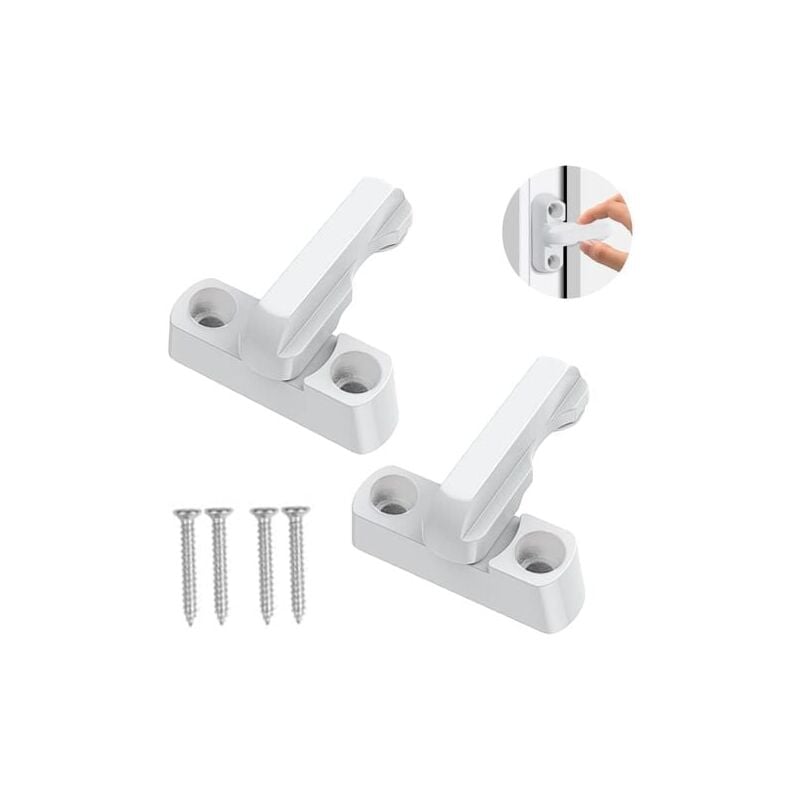 foto del prodotto serrature per finestre in pvc upvc per la sicurezza domestica, serratura di limitazione per porte e finestre a battente in acciaio e plastica bianco 