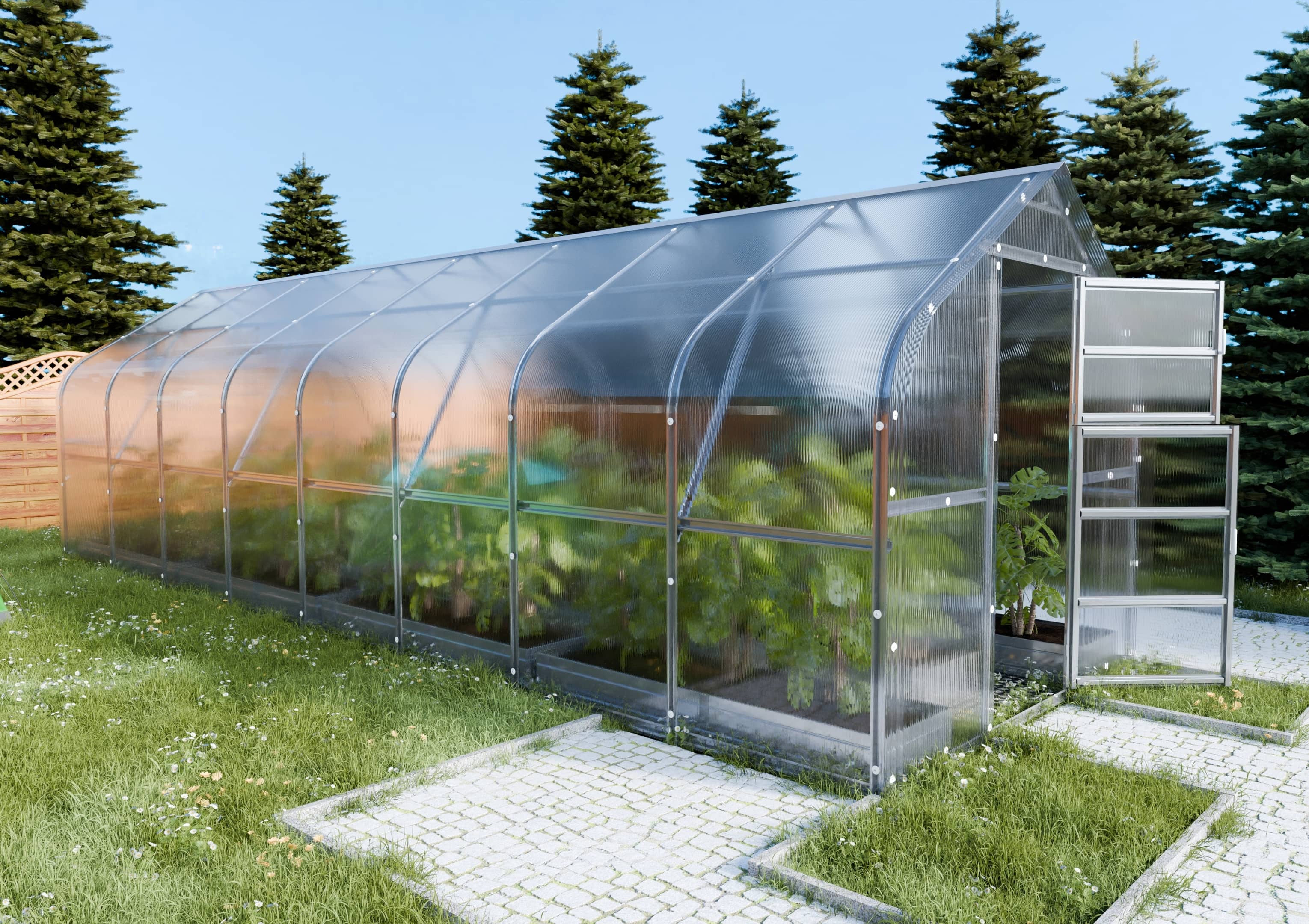 foto del prodotto serre da giardino robuste klasika*drop 20m2, 2,5m x 8m, 4 mm con rivestimento in policarbonato