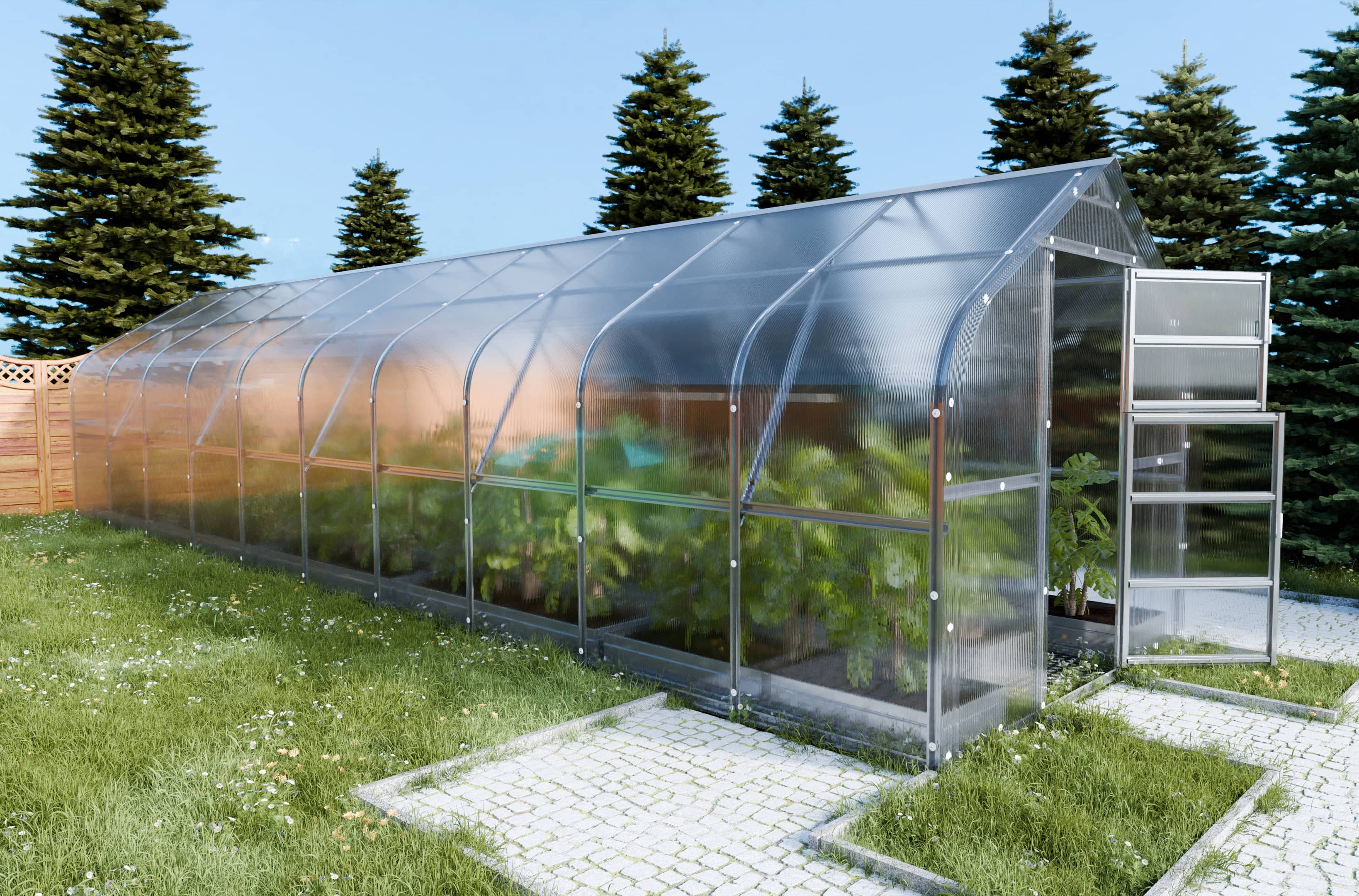 foto del prodotto serre da giardino robuste klasika*drop 25m2, 2,5m x 10m, 6 mm con rivestimento in policarbonato