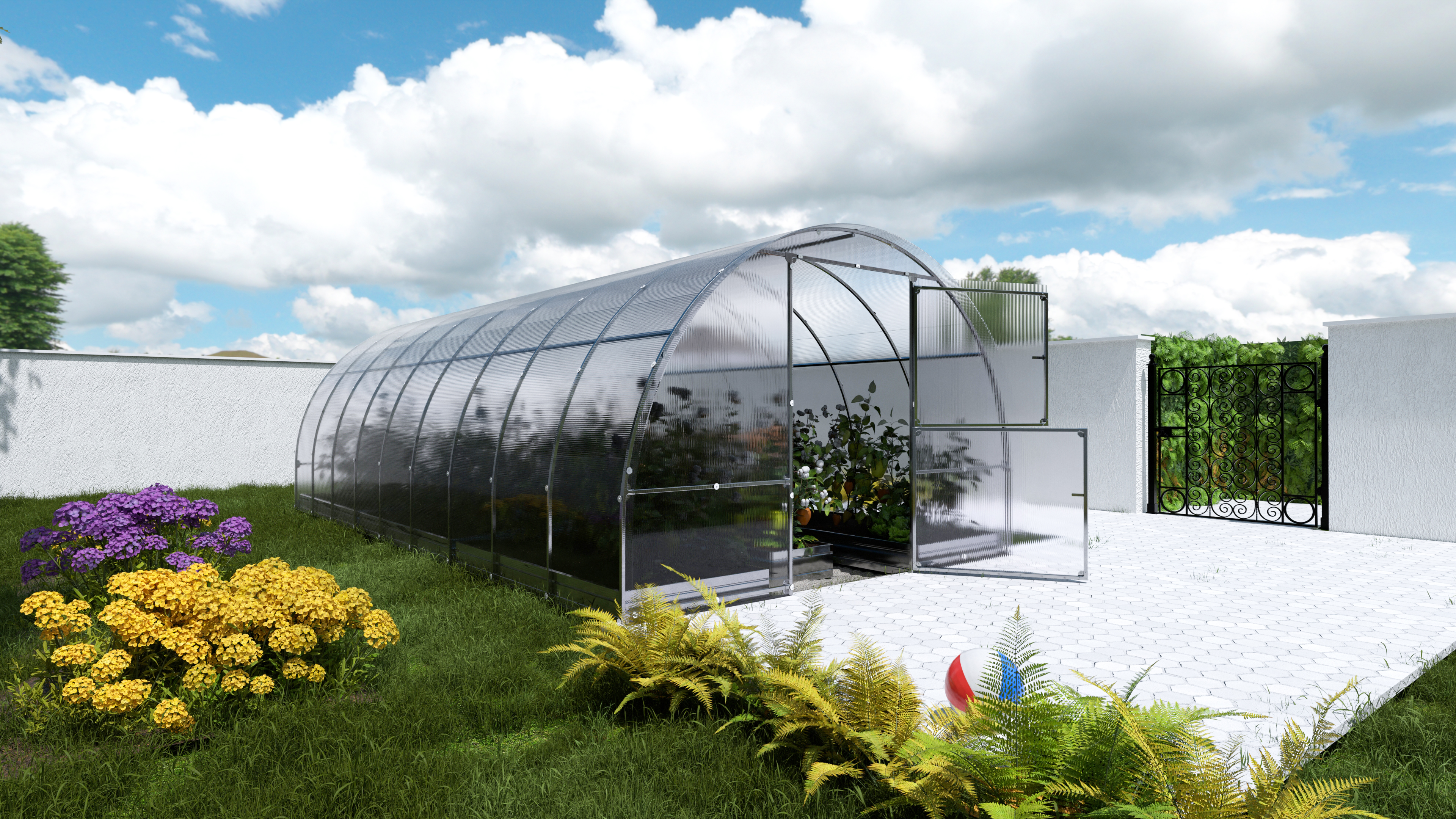 foto del prodotto serre da giardino robuste klasika easy 3 x 6 m 18 m , 6 mm con rivestimento in policarbonato