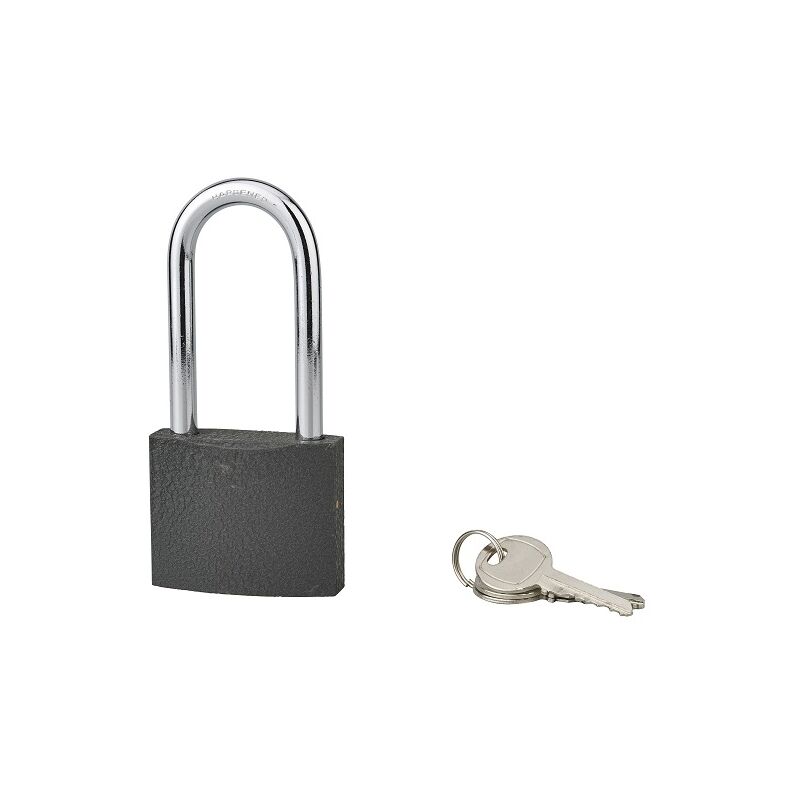 foto del prodotto serruprix lucchetto acera grigio con chiave, base 60 mm, arco 1 2 alto 79 mm, arco in acciaio temprato, 3 chiavi