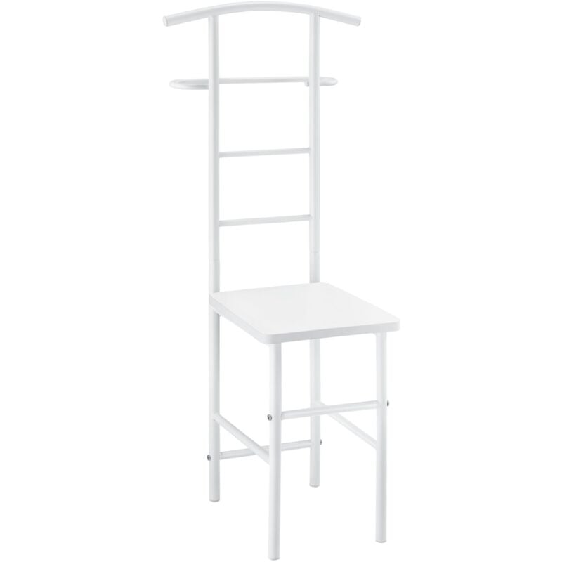 foto del prodotto servomuto con appendiabiti e portapantaloni mdf metallo 107 cm bianco 030006283