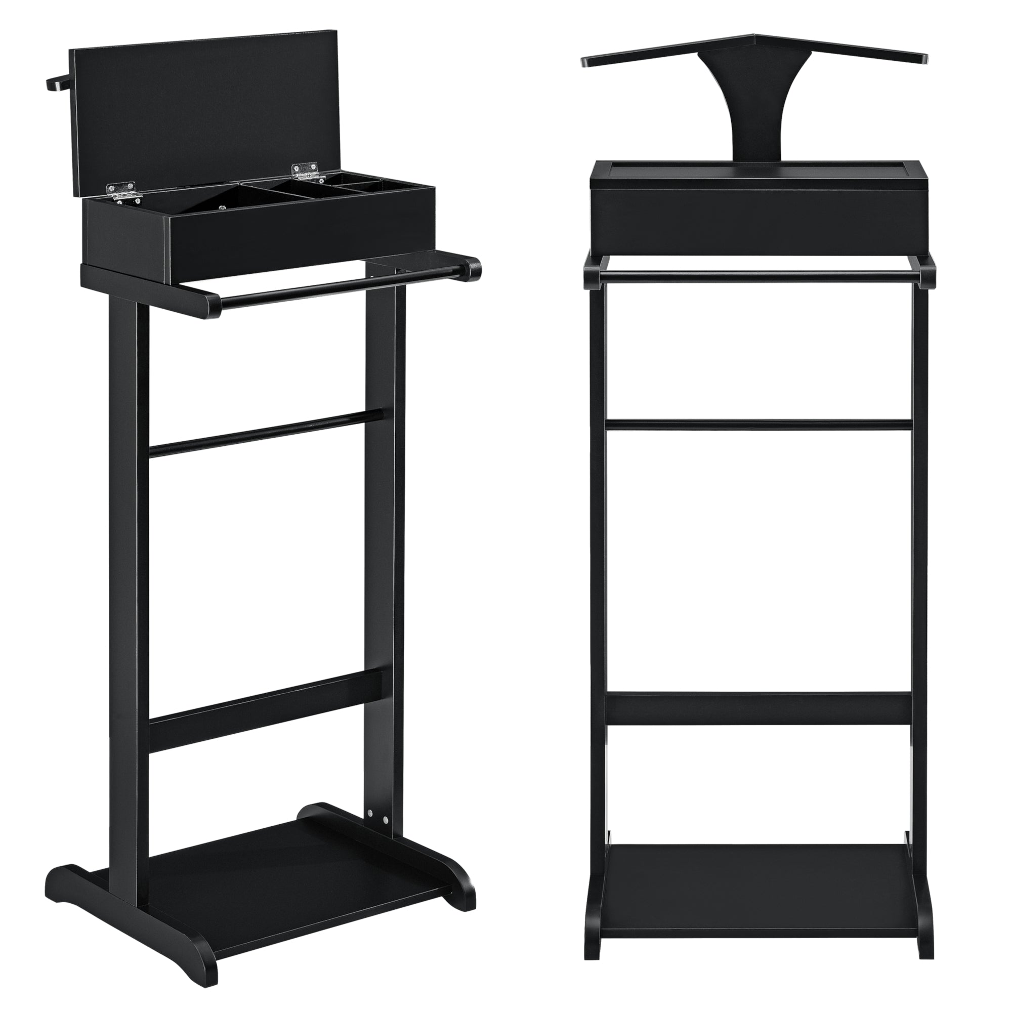 foto del prodotto servomuto con box apribile con 4 tasche 43,5 x 34,5 x 110 cm mdf e arole nere 03 0004521