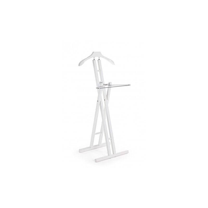 foto del prodotto servomuto indossatore stacy bianco servetto per vestiti da terra in legno h 109 cm